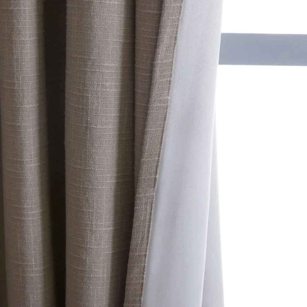 NWOT QUINCE 48x96 Cotton Slub Room Darkening Curtain Grey 5414